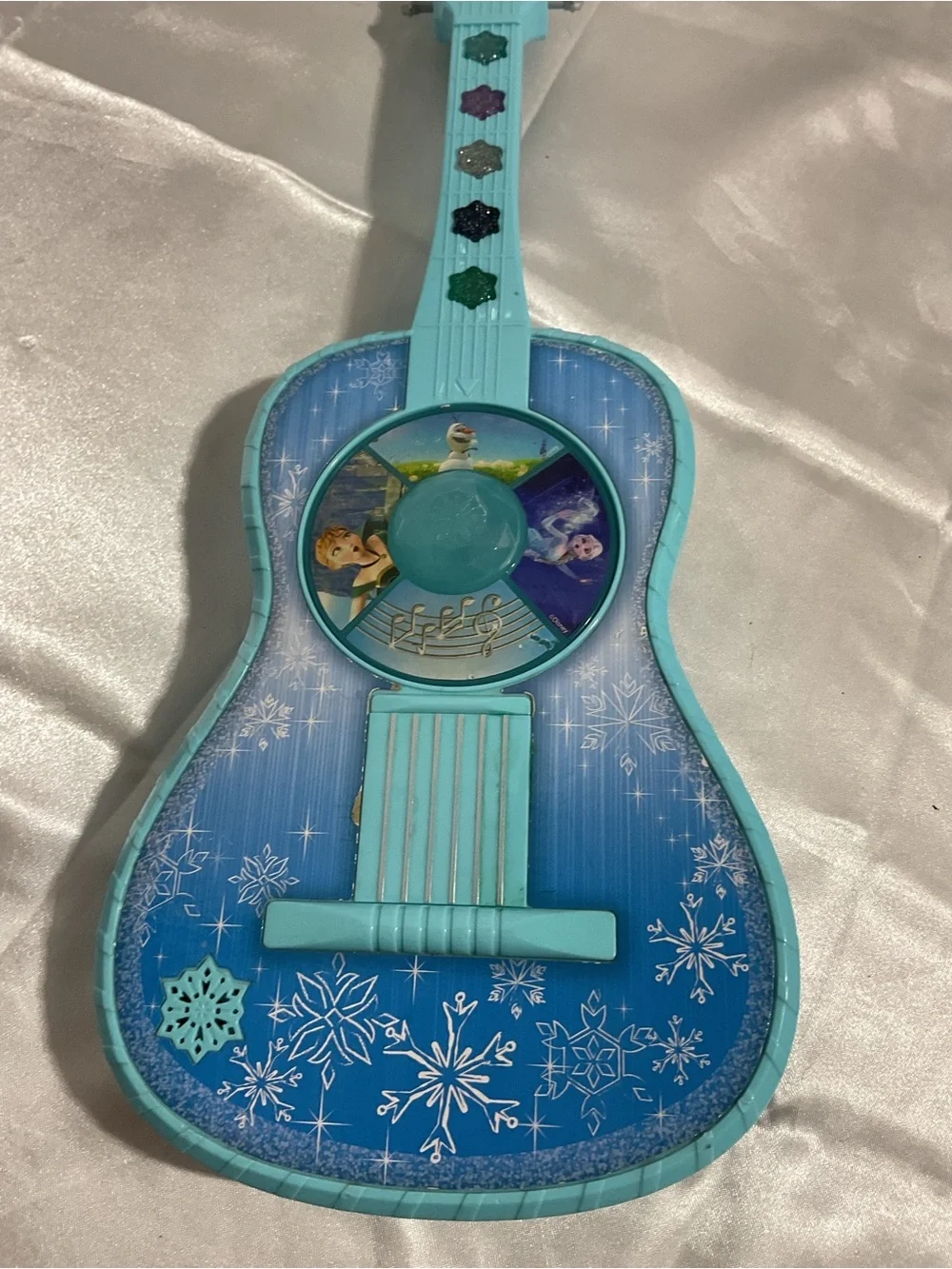 Kids Toy Acoustic Guitar - Light Blue Frozen-Themed Design
